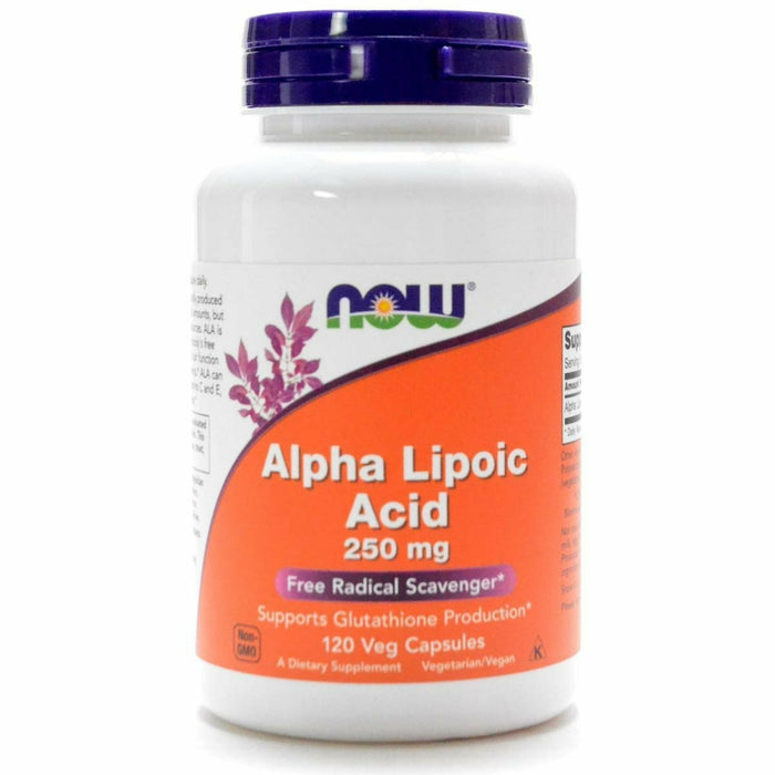 NOW Alpha Lipoic Acid 250 mg, 120 veg capsules, front of bottle