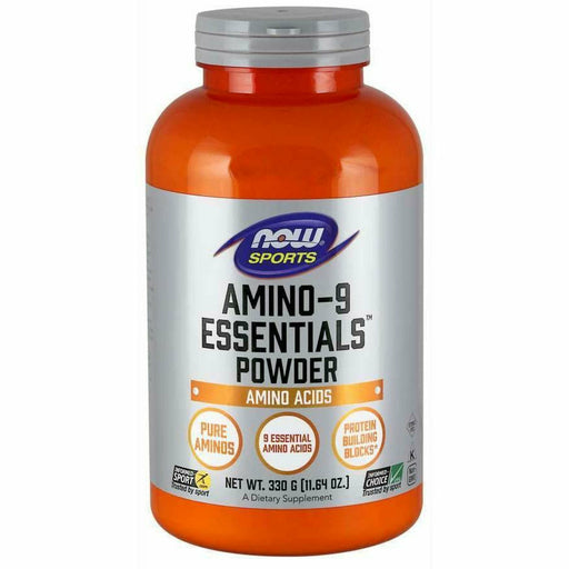 NOW Amino-9 Essentials Powder, 59 servings, front of jar