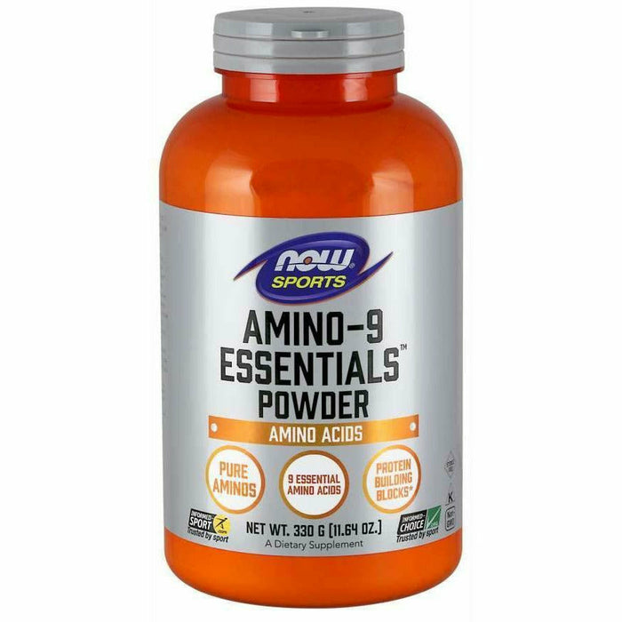 NOW Amino-9 Essentials Powder, 59 servings, front of jar