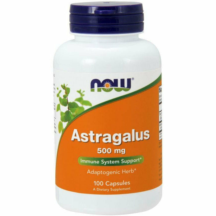 NOW Astragalus 500 mg, 100 capsules, front of bottle
