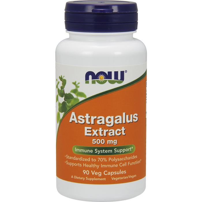 NOW Astragalus Extract 500 mg, 90 veg capsules, front of bottle