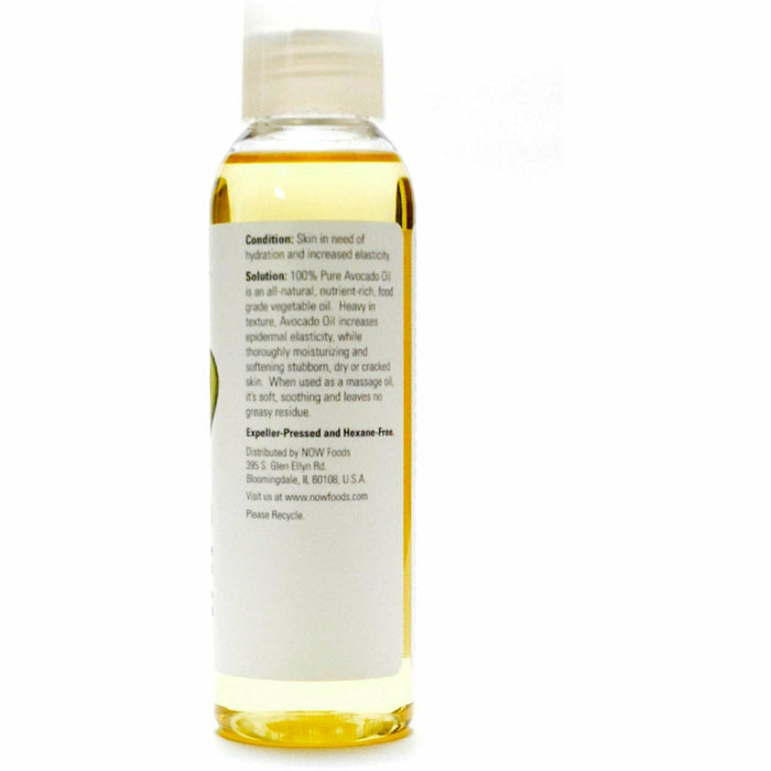 NOW Avocado Oil 4 oz back label