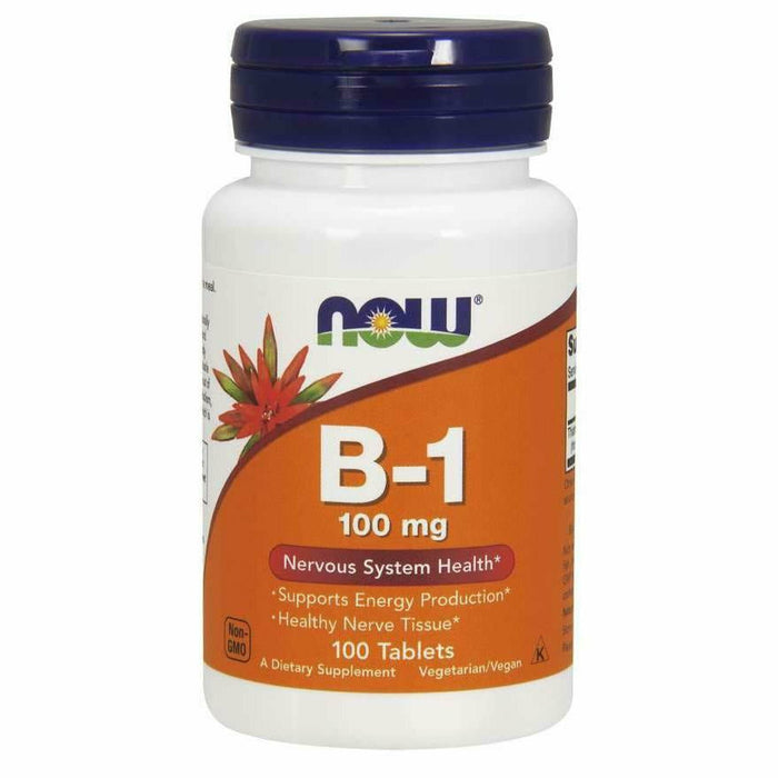 NOW B-1 100 mg, 100 tablets, front of bottle