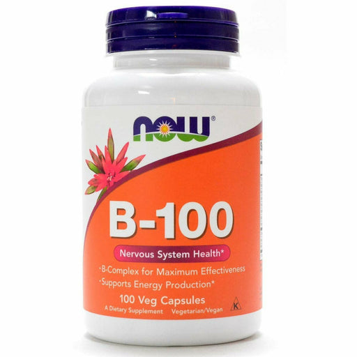 NOW B-100, 100 capsules, front of bottle