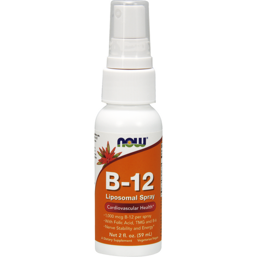 NOW B-12 Liposomal Spray 1000 mcg, 2 oz, front of spray bottle