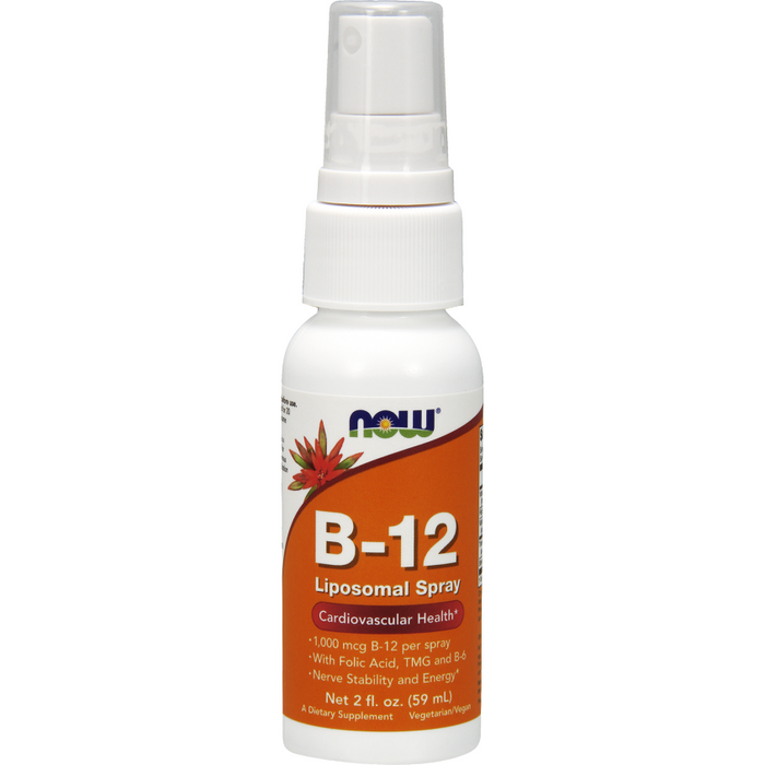 NOW B-12 Liposomal Spray 1000 mcg, 2 oz, front of spray bottle