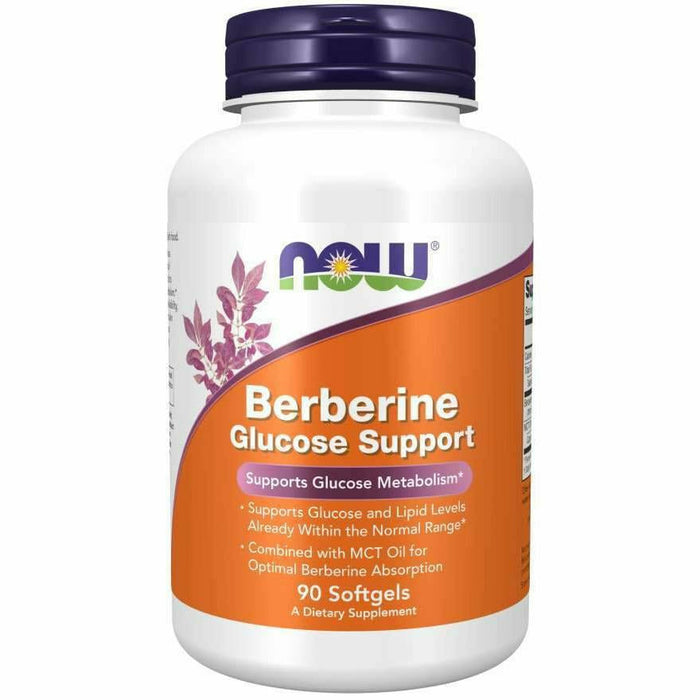 NOW Berberine Glucose Support, 90 softgels, front of bottle