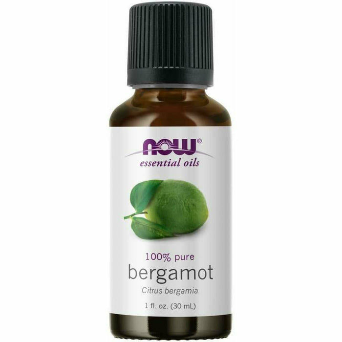 NOW Bergamot Oil, 1 oz, front of bottle