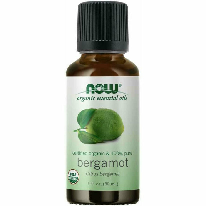 NOW Bergamot Oil Organic, 1 oz, front of bottle