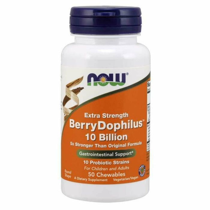 NOW Berry Dophilus Extra Strength, 50 chewables, front of bottle