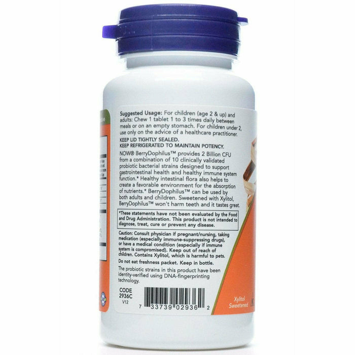 NOW BerryDophilus 60 chewables suggested use label