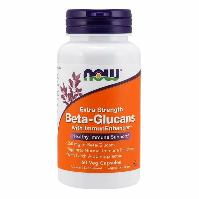 NOW Beta-Glucans w/ImmunEnhancer, 60 veg capsules, front of bottle