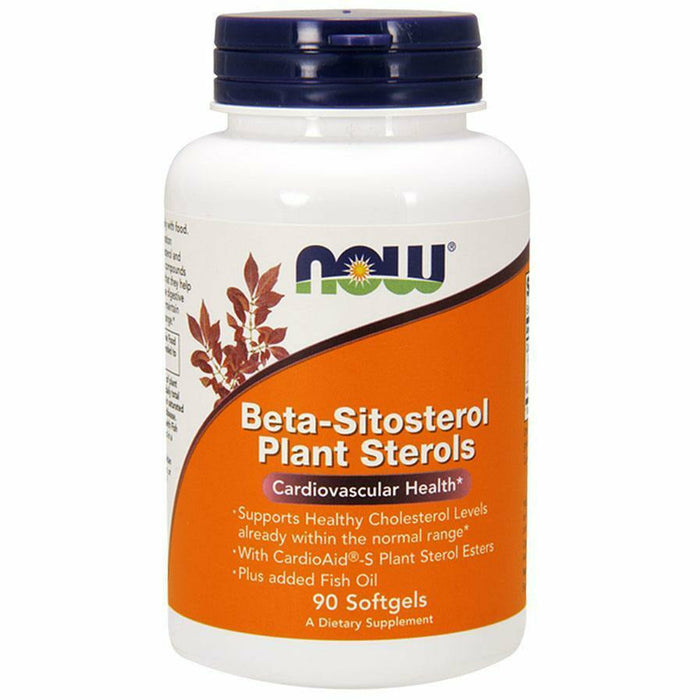 NOW Beta-Sitosterol Plant Sterols, 180 softgels, front of bottle