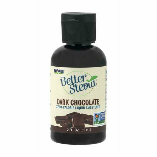 NOW Better Stevia Dark Chocolate, 2 oz, front of bottle