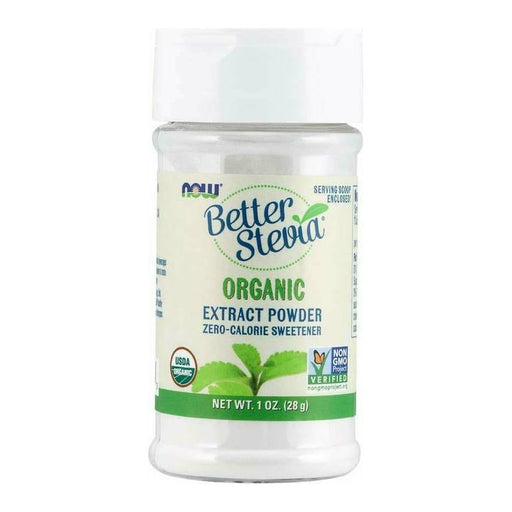 NOW Better Stevia Powder Organic, 1 oz, front of jar