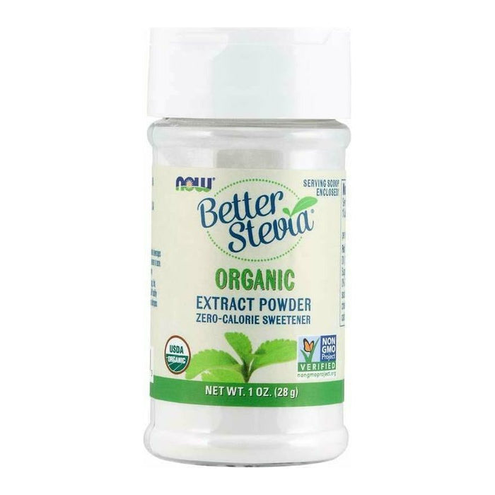 NOW Better Stevia Powder Organic, 1 oz, front of jar