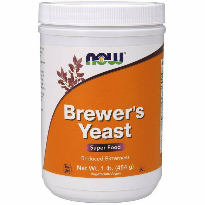 NOW Brewer's Yeast Reduced Bitterness, 1 lb, front of jar