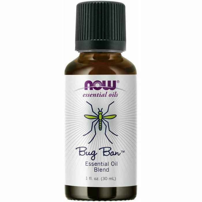 NOW Bug Ban Essential Oil Blend, 1 fl oz, front of bottle