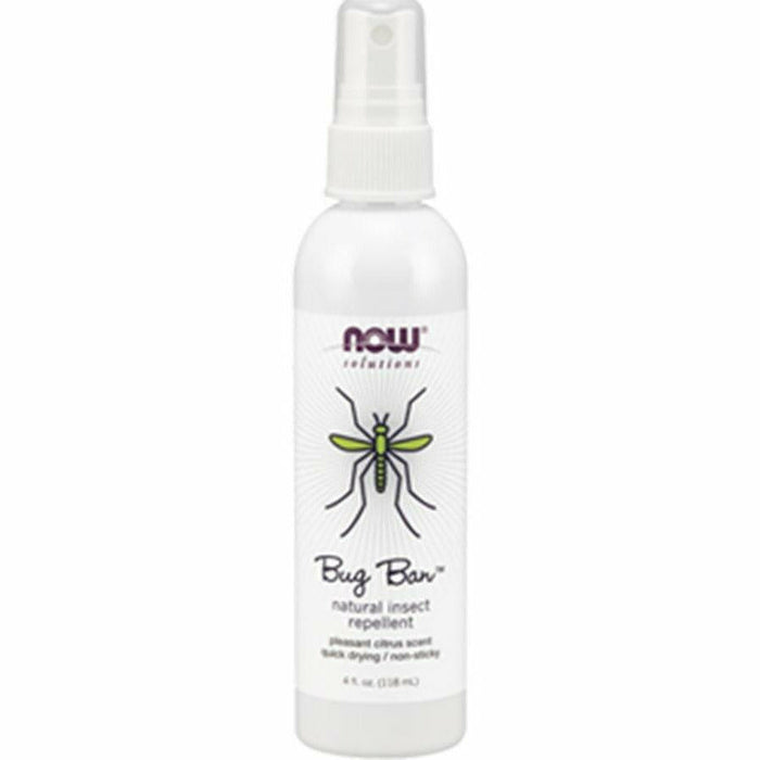 NOW Bug Ban Spray, 4 oz, front of spray bottle
