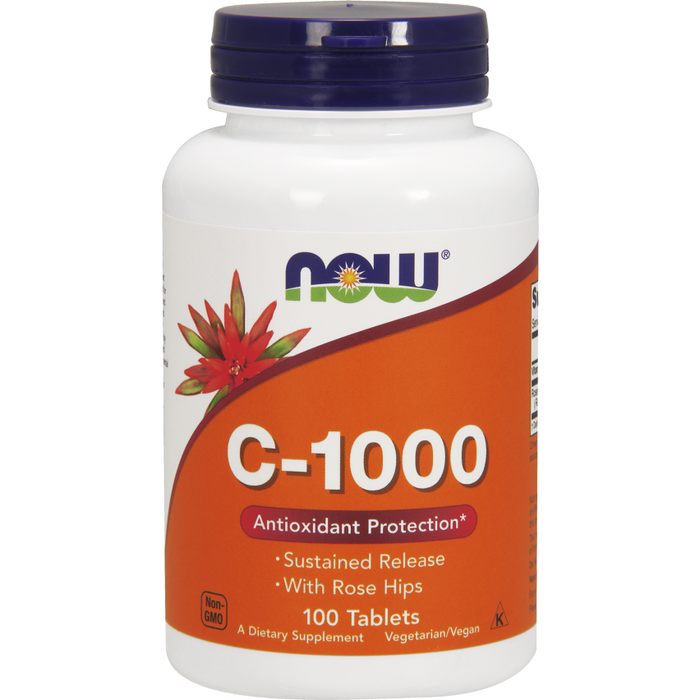 NOW C-1000 with Rose Hips, 100 tablets, front of bottle