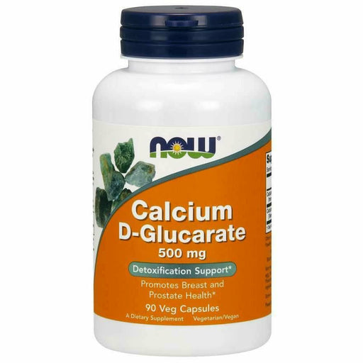 NOW Calcium D-Glucarate 500 mg, 90 veg capsules, front of bottle
