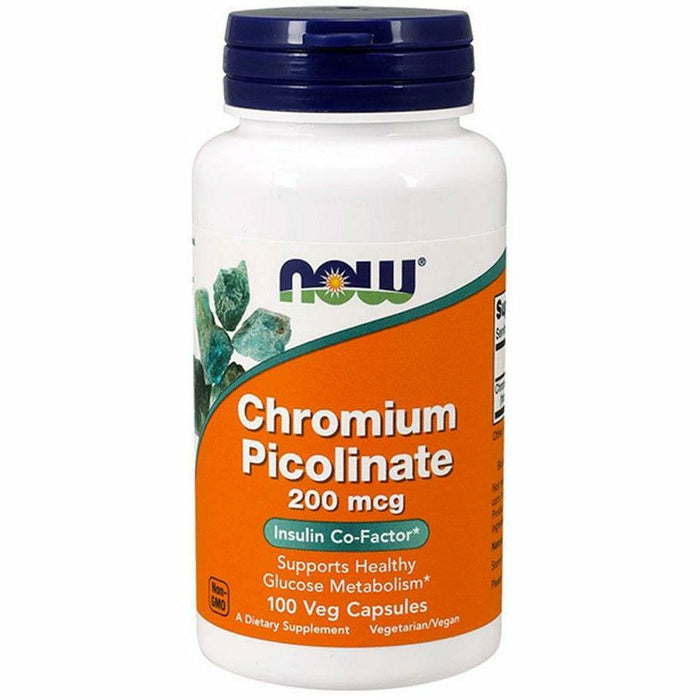 NOW Chromium Picolinate 200 mcg, 100 capsules, front of bottle