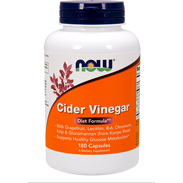 NOW Cider Vinegar, 180 capsules, front of bottle