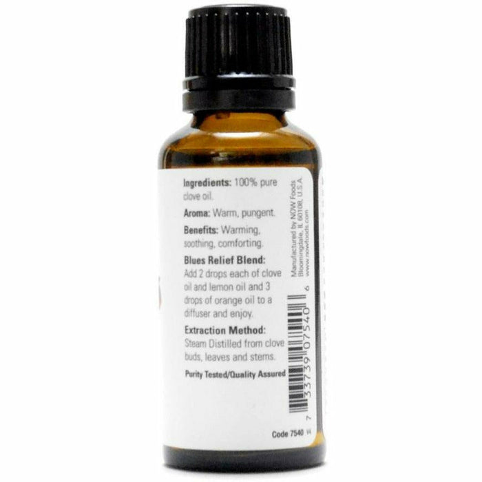 NOW Clove Oil 1 oz back label