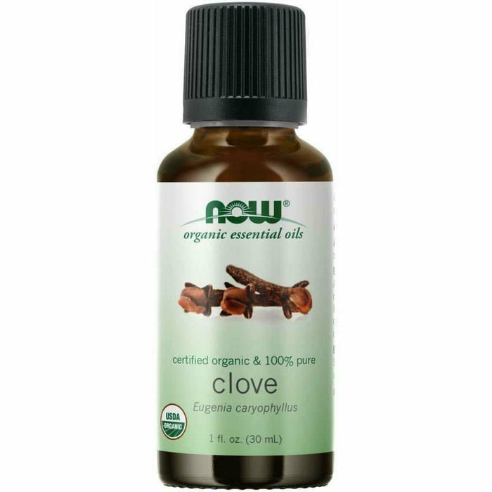 NOW Clove Oil Organic, 1 oz, front of bottle