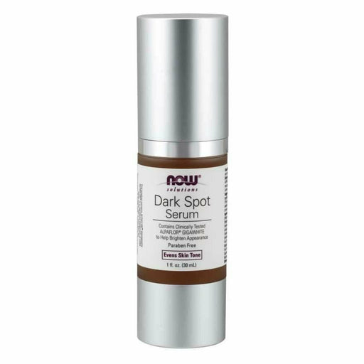 NOW Dark Spot Serum, 1 fl oz, front of pump bottle