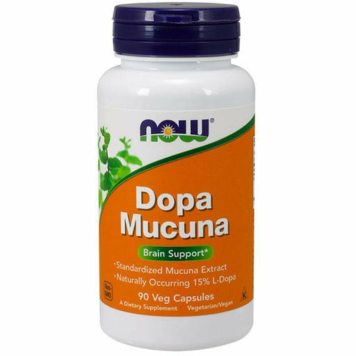 NOW Dopa Macuna, 90 veg capsules, front of bottle