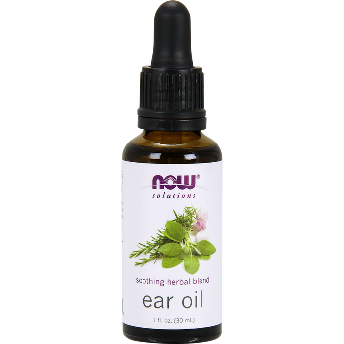 NOW Ear Oil Relief, 1 fl oz, front of dropper bottle