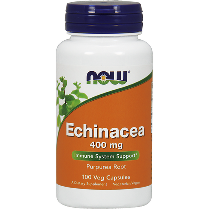 NOW Echinacea Root 400 mg, 100 capsules, front of bottle