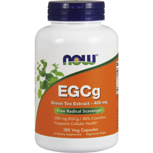 NOW EGCg 400 mg, 180 veg capsules, front of bottle