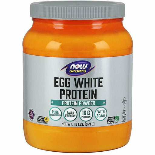 NOW Eggwhite Protein, 1.2 lb, front of jar