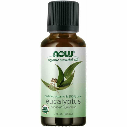 NOW Eucalyptus Oil Organic, 1 fl oz, front of bottle