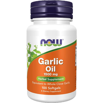 NOW Garlic Oil 1500 mg, 100 softgels, front of bottle