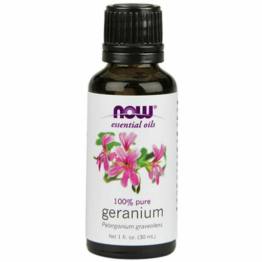 NOW Geranium Oil, 1 oz, front of bottle