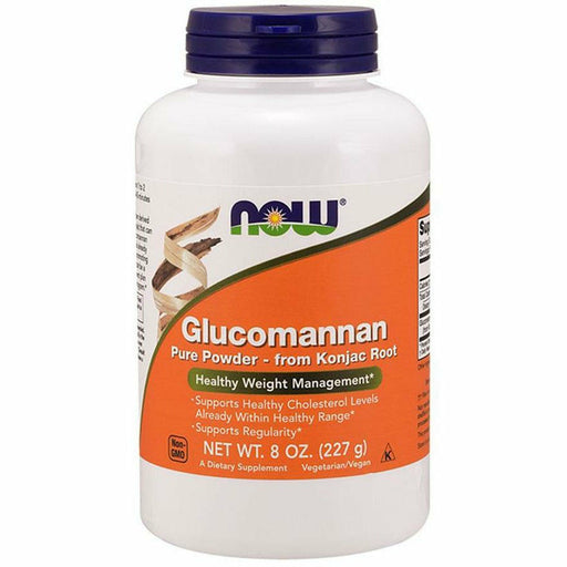 NOW Glucomannan Powder, 8 oz, front of jar