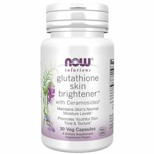 NOW Glutathione Skin Brightener, 30 veg capsules, front of bottle