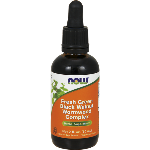 NOW Green Black Walnut Wormwood Complex, 2 fl oz, front of dropper bottle