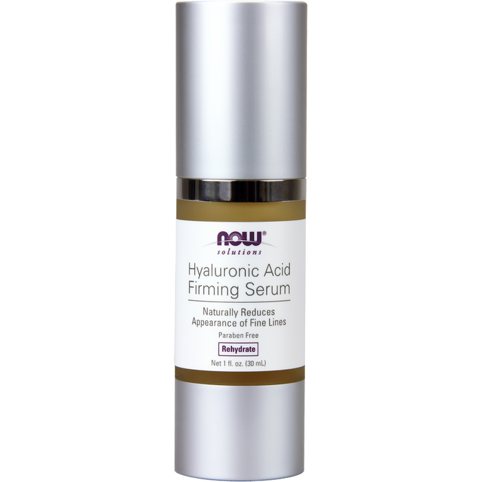 NOW Hyaluronic Acid Firming Serum, 1 fl oz, front of pump bottle