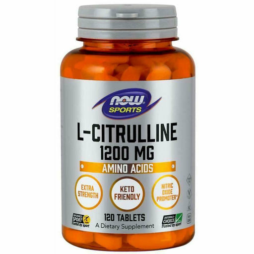 NOW L-Citrulline 1,200 mg, 120 tablets, front of bottle