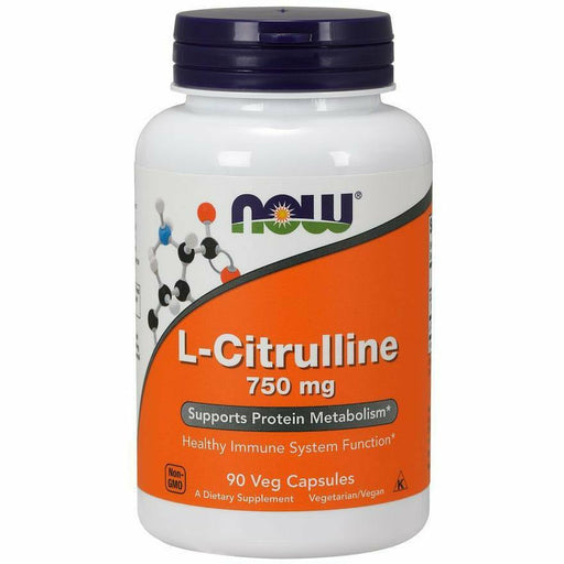 NOW L-Citrulline 750 mg, 90 capsules, front of bottle