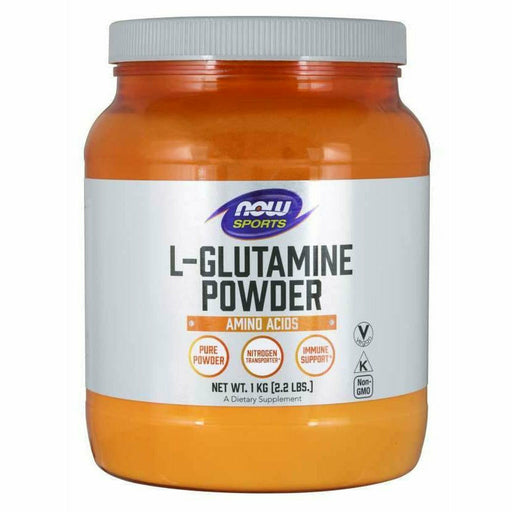 NOW L-Glutamine Powder, 1000 g, front of jar