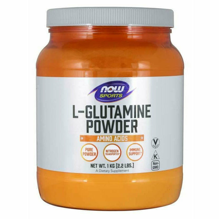 NOW L-Glutamine Powder, 1000 g, front of jar