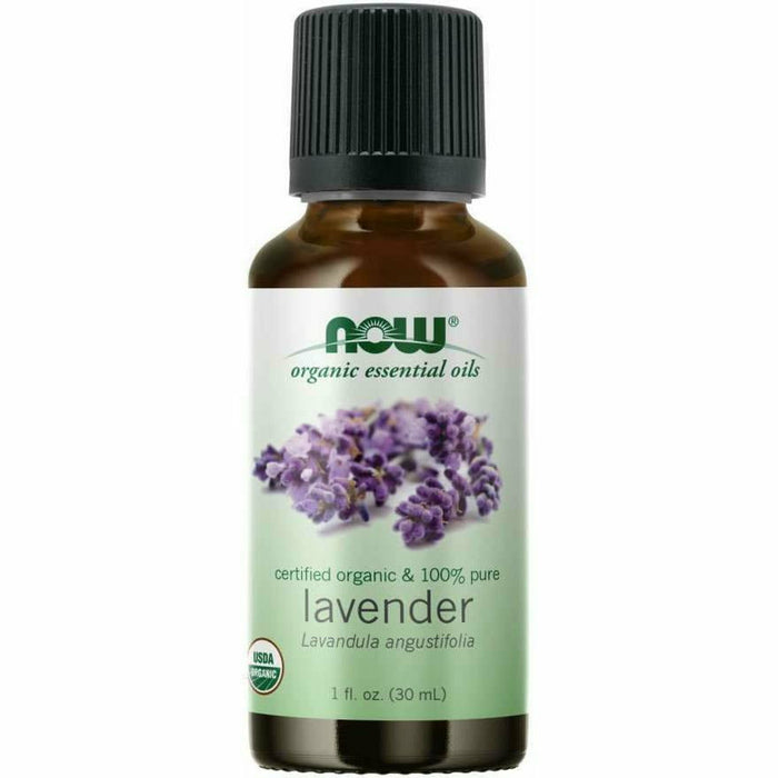 NOW Lavender Oil Organic, 1 oz, front of bottle