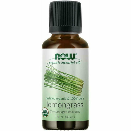 NOW Lemongrass Oil Organic, 1 fl oz, front of bottle