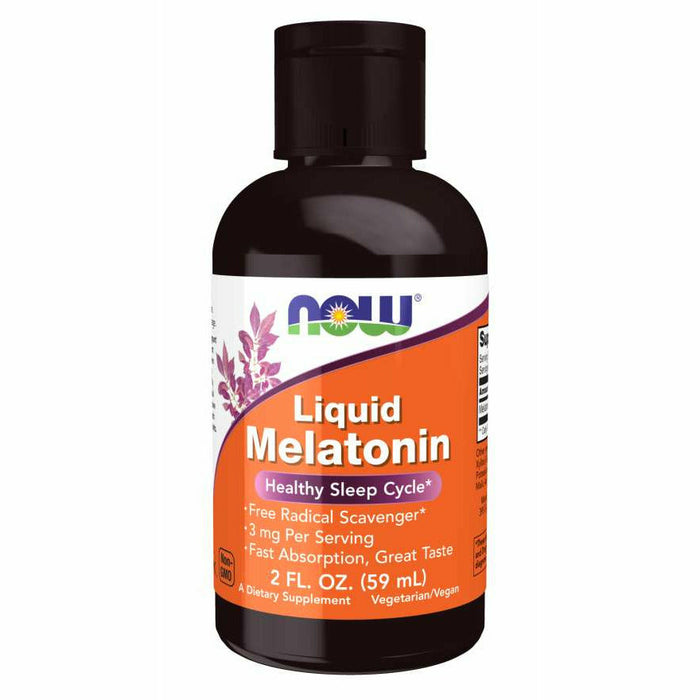 NOW Liquid Melatonin 3 mg, 2 fl oz, front of bottle