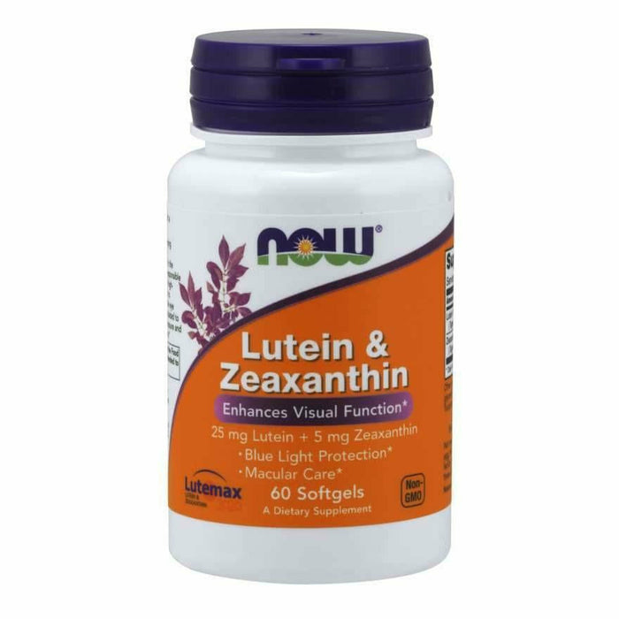 NOW Lutein & Zeaxanthin, 60 softgels, front of bottle